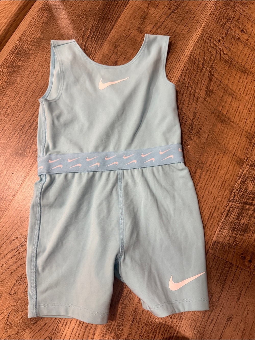 Nike Light Blue Girls' Athletic Logo Romper